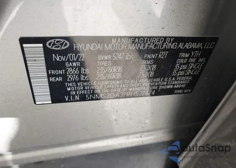 2023 Hyundai Santa Fe Sel z USA, uszkodzony, nr VIN 5NMS2DAJ7PH522474